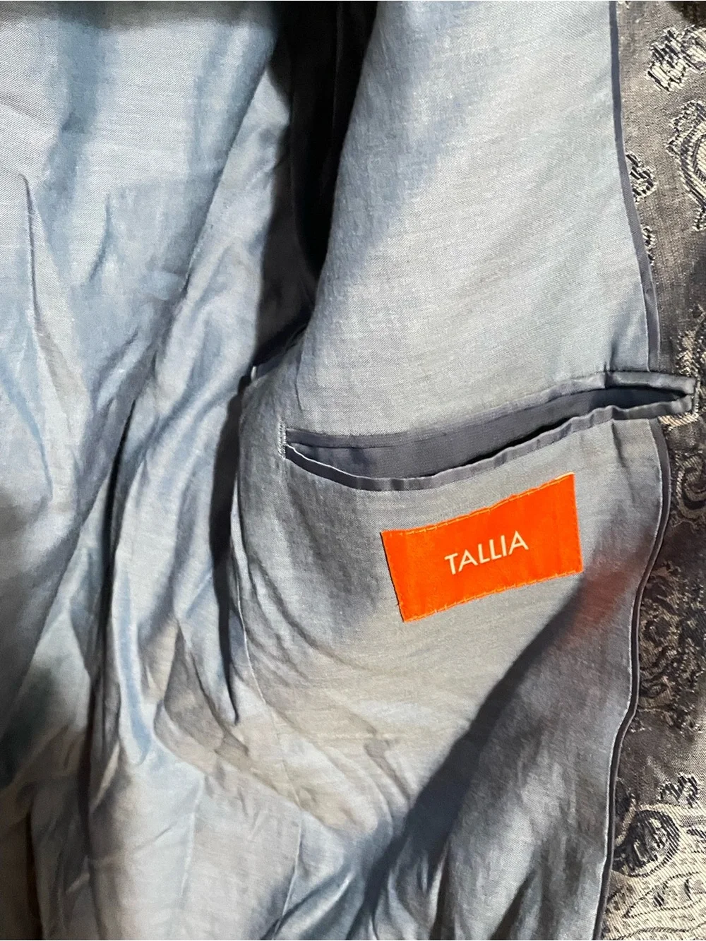 TALLIA Light Blue Paisley Sport Coat